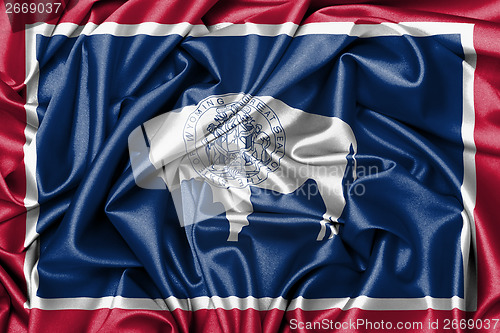 Image of Satin flag, three dimensional render