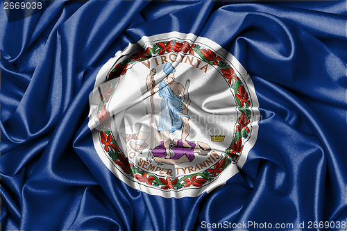 Image of Satin flag, three dimensional render