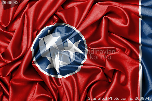 Image of Satin flag, three dimensional render