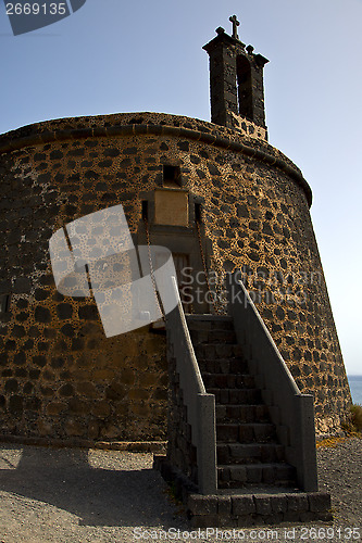 Image of cross arrecife lanzarote castillo de las coloradas spain the old