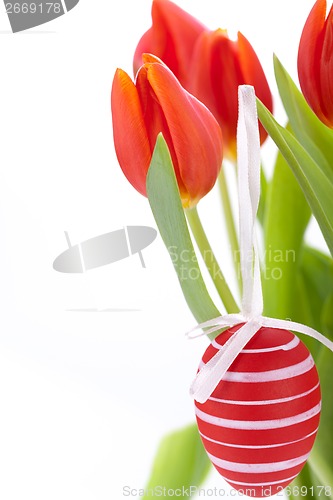 Image of Colourful red Easter still life