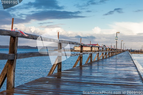 Image of Bridge or pier across an expanse of sea
