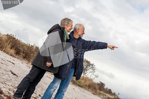 Image of happy senior couple elderly people together outdoor