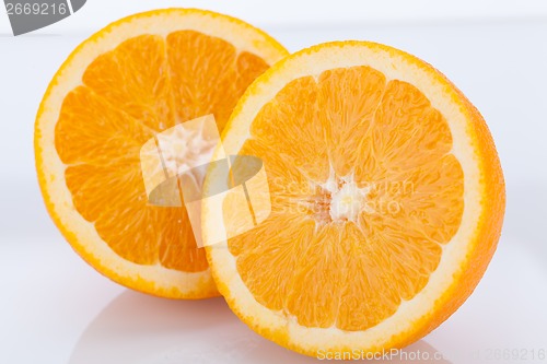 Image of Fresh orange halved to show the pulp