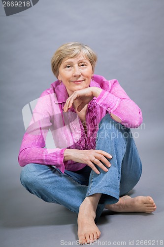 Image of Beautiful blond trendy senior lady