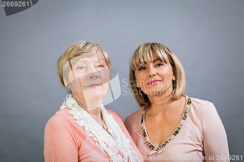 Image of Senior lady with her middle-aged daughter