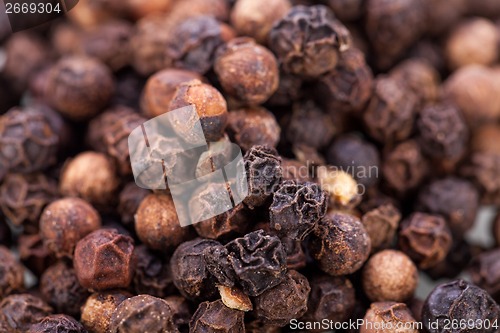 Image of Background of black peppercorns