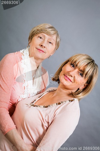 Image of Senior lady with her middle-aged daughter