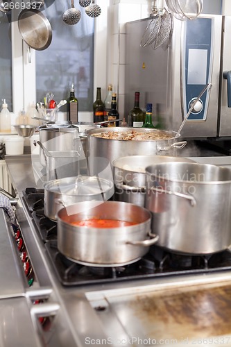 Image of Cooking in a commercial kitchen