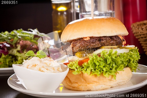 Image of Cheeseburger with cole slaw 