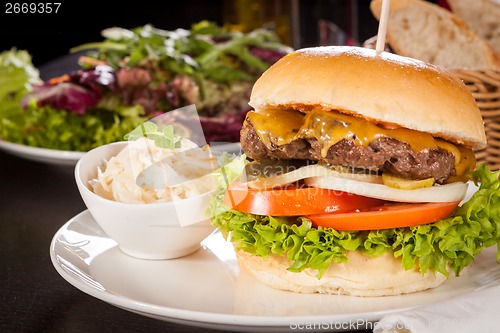 Image of Cheeseburger with cole slaw 