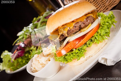 Image of Cheeseburger with cole slaw 