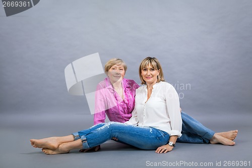 Image of Senior lady with her middle-aged daughter