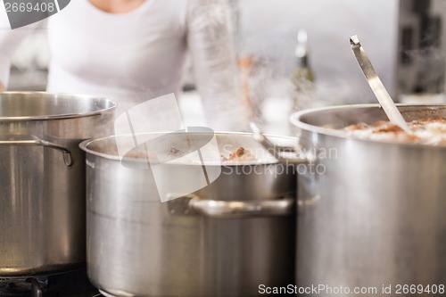 Image of Cooking in a commercial kitchen