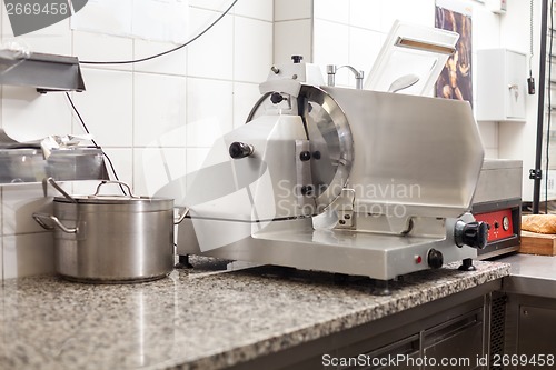 Image of Neat interior of a commercial kitchen