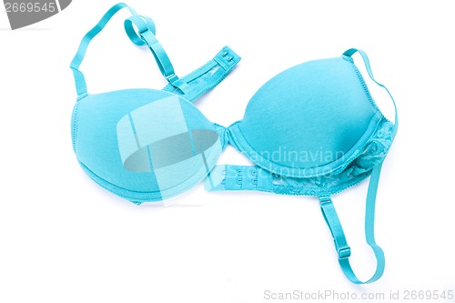 Image of Set of sexy turquoise blue lingerie