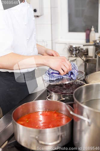 Image of Cooking in a commercial kitchen