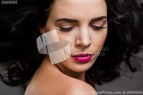 Image of Beautiful woman with a gentle serene expression