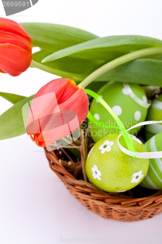 Image of beautiful easter egg decoration colorfull eggs seasonal pastel 