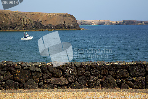 Image of coast lanzarote  in spain musk pond    water  