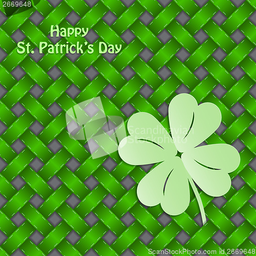 Image of St Patrick's shamrock on seamless green texture
