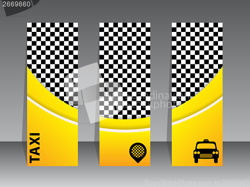 Image of Checkered yellow taxi banners