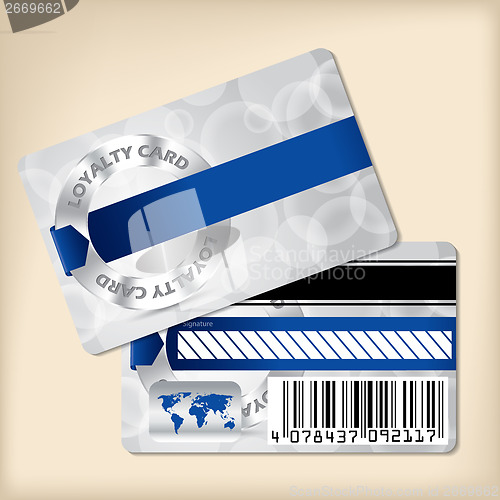 Image of Loyalty card design with blue ribbon