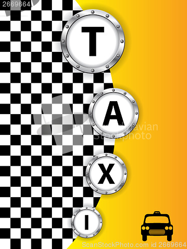 Image of Taxi background design with metallic rings