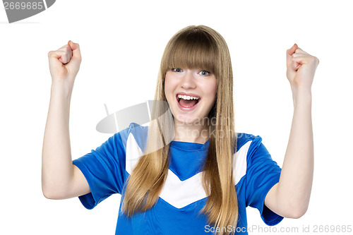 Image of Football girl fist