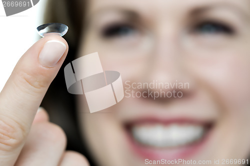 Image of Woman with contact lense