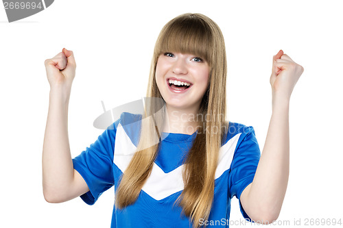 Image of Football girl fist