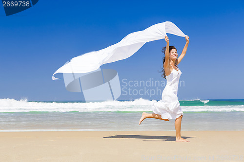 Image of Jumping with a white tissue