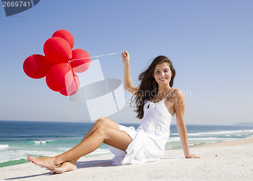 Image of Girl with red ballons