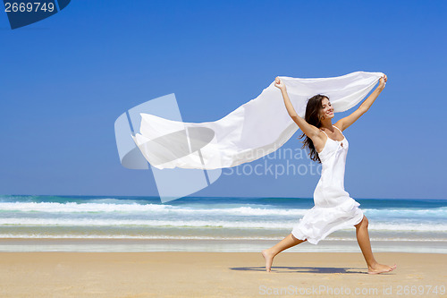 Image of Jumping with a white scarf
