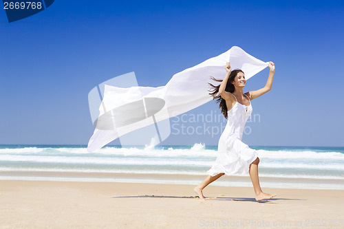 Image of Jumping with a white scarf