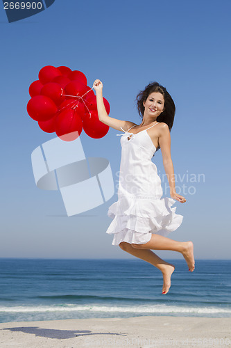 Image of Jumping with red ballons