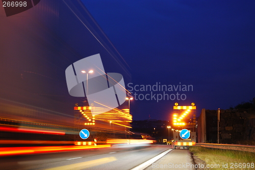 Image of Big truck in the night Series of 3 shots)