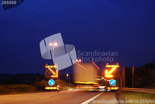 Image of Big truck in the night (series of 3 shots)