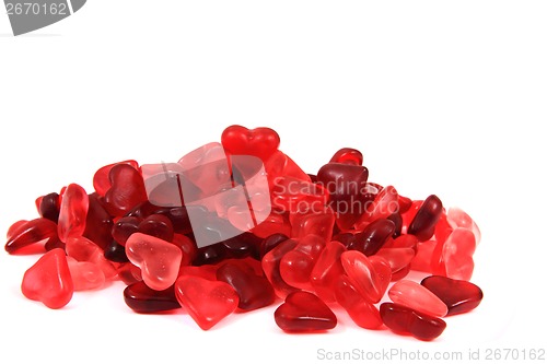 Image of red jelly candy hearts 
