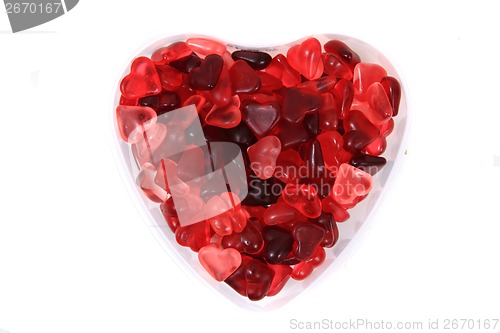 Image of red jelly candy hearts 