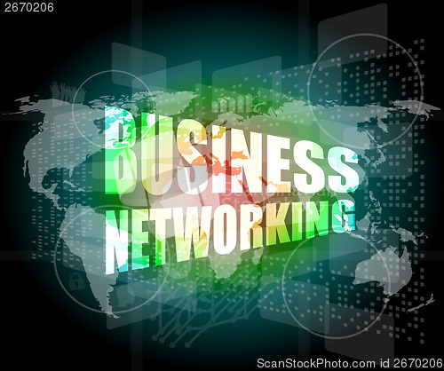 Image of business networking icon on digital screen