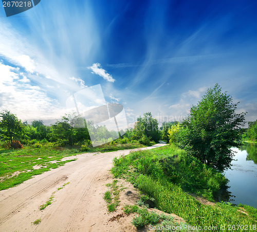 Image of Country road and river