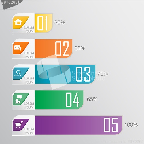 Image of Set of ribbons. Infographic design