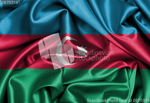 Image of Satin flag, three dimensional render