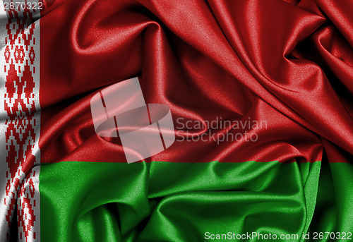 Image of Satin flag, three dimensional render