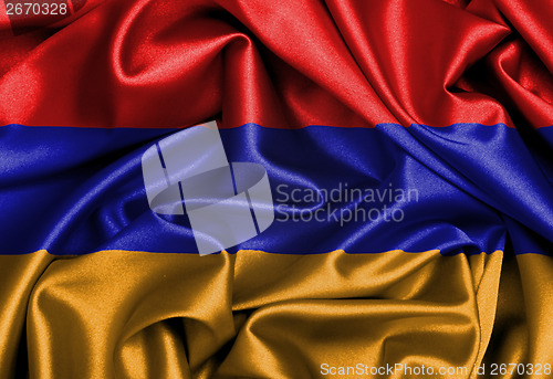 Image of Satin flag, three dimensional render