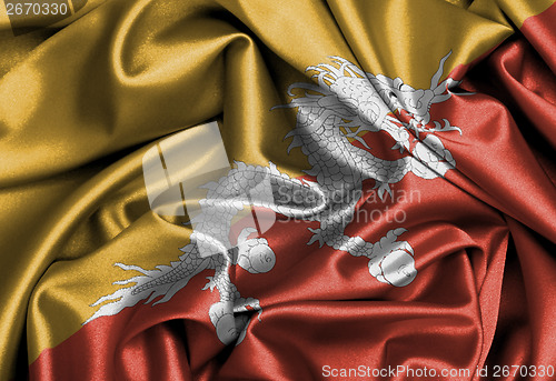 Image of Satin flag, three dimensional render