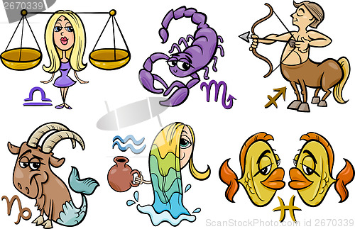 Image of horoscope zodiac signs set