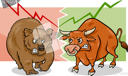 Image of bear and bull market cartoon