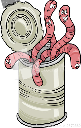 Image of can of worms saying cartoon